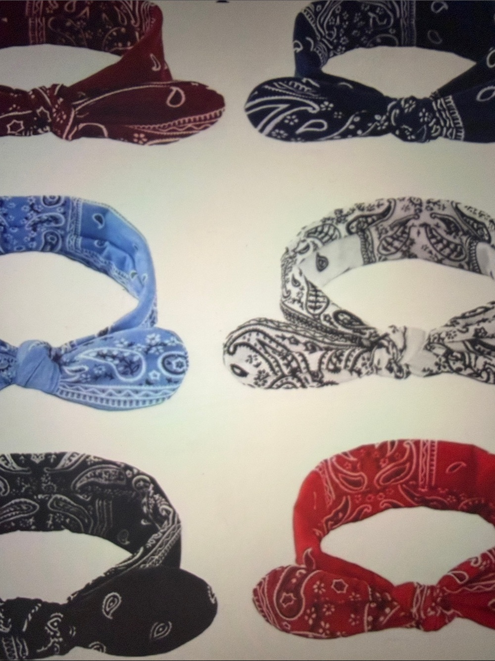 Special listing 3 Assorted Paisley Knot Headbands - navy , light blue, burgundy